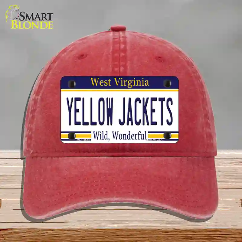 Yellow Jackets West Virginia Novelty License Plate Hat Unconstructed Cotton / Red