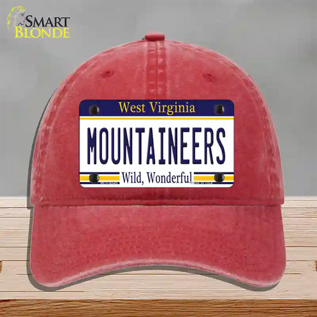 Mountaineers West Virginia Novelty License Plate Hat Unconstructed Cotton / Red