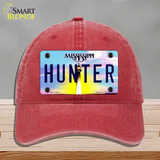 Hunter Mississippi Novelty License Plate Hat Unconstructed Cotton / Red