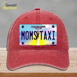 Moms Taxi Mississippi Novelty License Plate Hat Unconstructed Cotton / Red