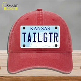 Tailgtr Kansas Novelty License Plate Hat Unconstructed Cotton / Red