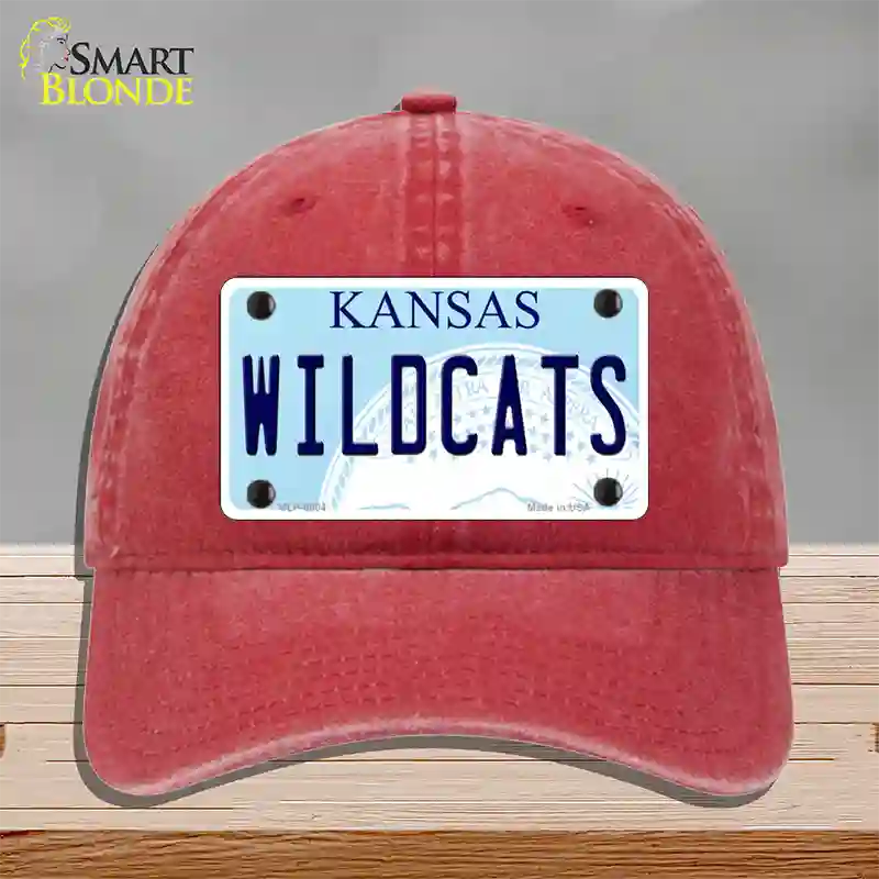 Wildcats Kansas Novelty License Plate Hat Unconstructed Cotton / Red