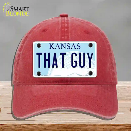 That Guy Kansas Novelty License Plate Hat Unconstructed Cotton / Red