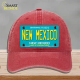 New Mexico Novelty License Plate Hat Unconstructed Cotton / Red