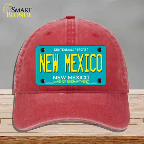 New Mexico Novelty License Plate Hat Unconstructed Cotton / Red