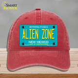 Alien Zone New Mexico State Novelty License Plate Hat Unconstructed Cotton / Red