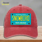 Snowbird New Mexico Novelty License Plate Hat Unconstructed Cotton / Red