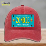 Zombie New Mexico Novelty License Plate Hat Unconstructed Cotton / Red