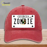 Zombie Georgia Novelty License Plate Hat Unconstructed Cotton / Red