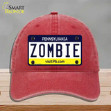 Zombie Pennsylvania State Novelty License Plate Hat Unconstructed Cotton / Red