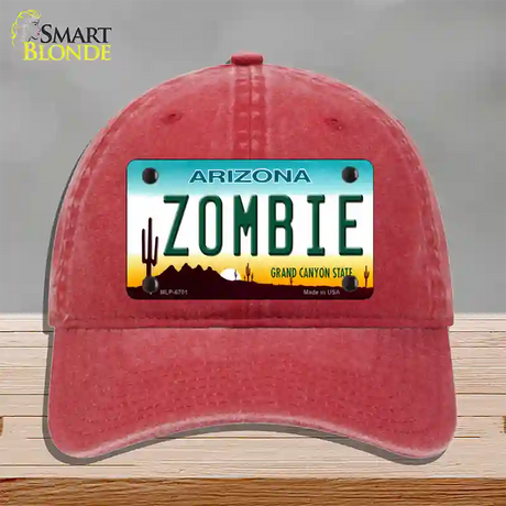 Zombie Arizona Novelty License Plate Hat Unconstructed Cotton / Red