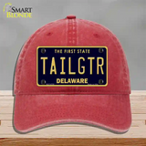 Tailgtr Delaware Novelty License Plate Hat Unconstructed Cotton / Red