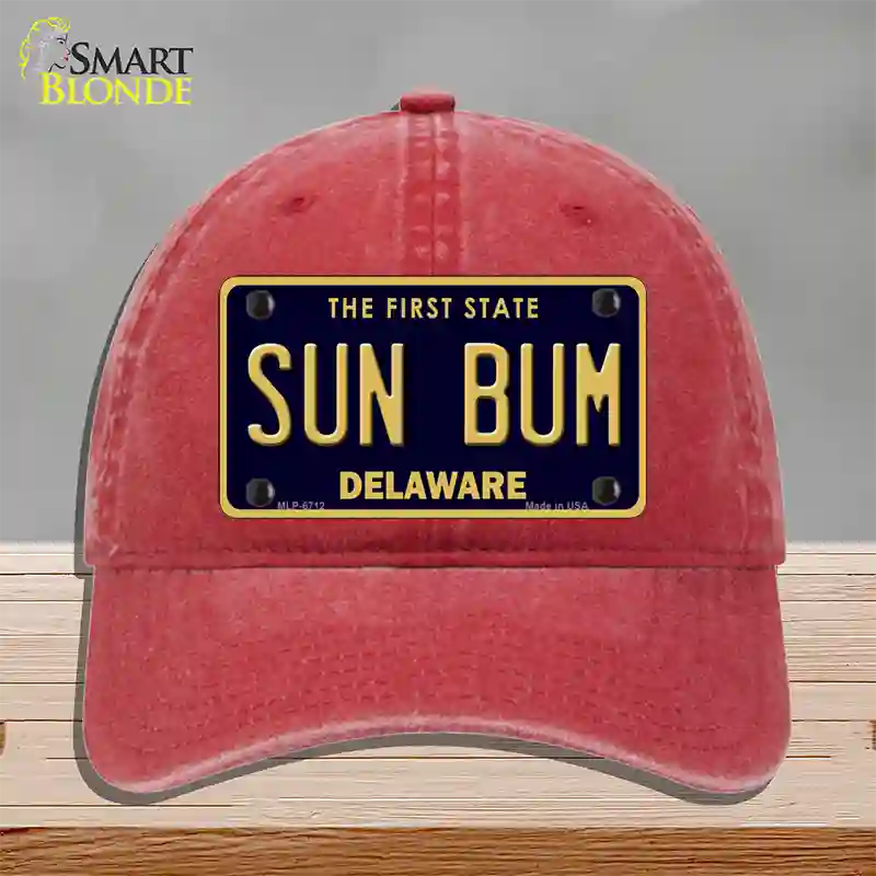 Sun Bum Delaware Novelty License Plate Hat Unconstructed Cotton / Red