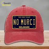 No Murci Delaware Novelty License Plate Hat Unconstructed Cotton / Red