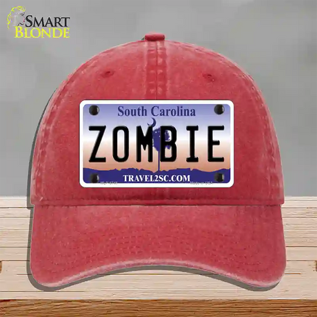 Zombie South Carolina Novelty License Plate Hat Unconstructed Cotton / Red