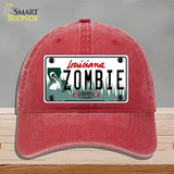 Zombie Louisiana Novelty License Plate Hat Unconstructed Cotton / Red