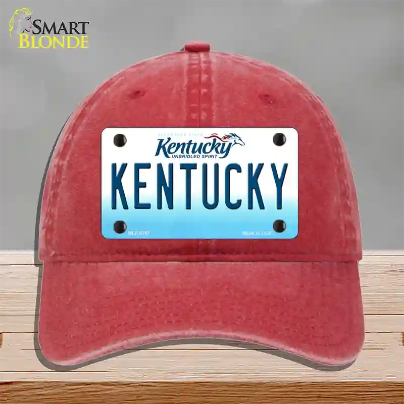 Kentucky Novelty License Plate Hat Unconstructed Cotton / Red