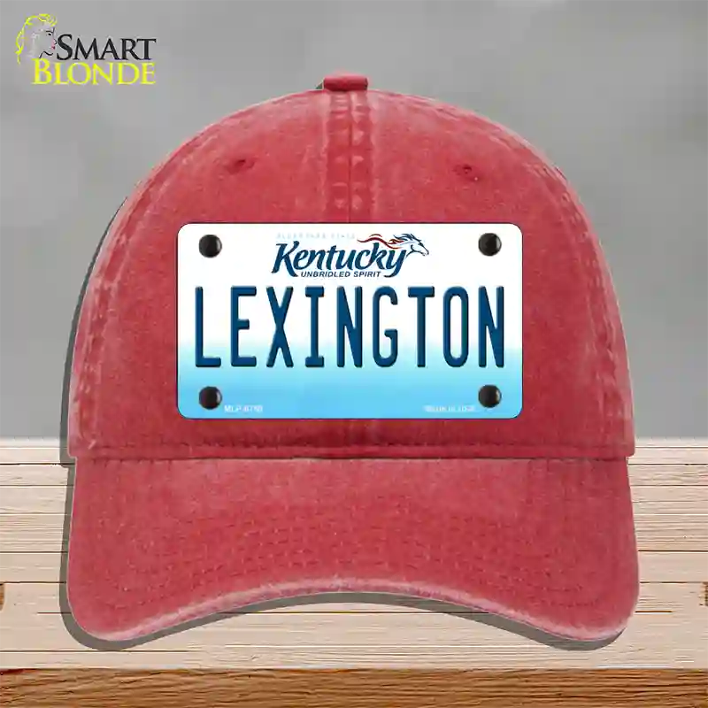 Lexington Kentucky Novelty License Plate Hat Unconstructed Cotton / Red