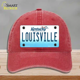 Louisville Kentucky Novelty License Plate Hat Unconstructed Cotton / Red