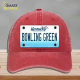 Bowling Green Kentucky Novelty License Plate Hat Unconstructed Cotton / Red