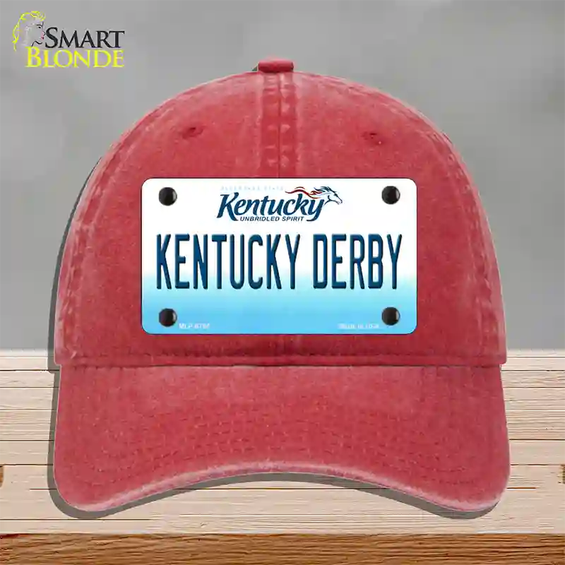 Kentucky Derby Kentucky Novelty License Plate Hat Unconstructed Cotton / Red