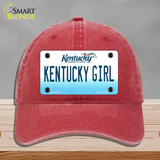 Kentucky Girl Kentucky Novelty License Plate Hat Unconstructed Cotton / Red