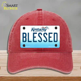 Blessed Kentucky Novelty License Plate Hat Unconstructed Cotton / Red