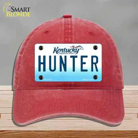 Hunter Kentucky Novelty License Plate Hat Unconstructed Cotton / Red