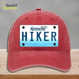 Hiker Kentucky Novelty License Plate Hat Unconstructed Cotton / Red