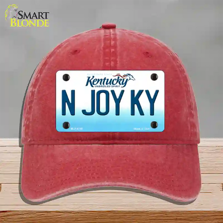 N Joy Kentucky Novelty License Plate Hat Unconstructed Cotton / Red