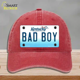 Bad Boy Kentucky Novelty License Plate Hat Unconstructed Cotton / Red