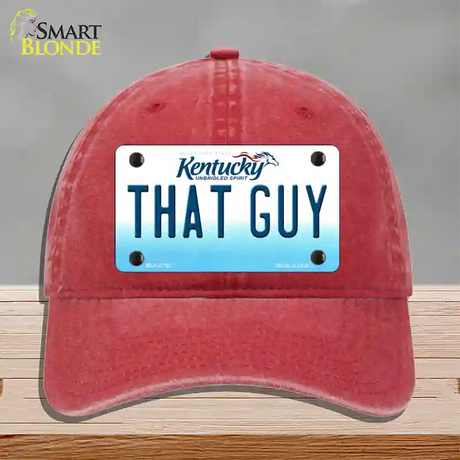 That Guy Kentucky Novelty License Plate Hat Unconstructed Cotton / Red