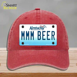 MMM Beer Kentucky Novelty License Plate Hat Unconstructed Cotton / Red