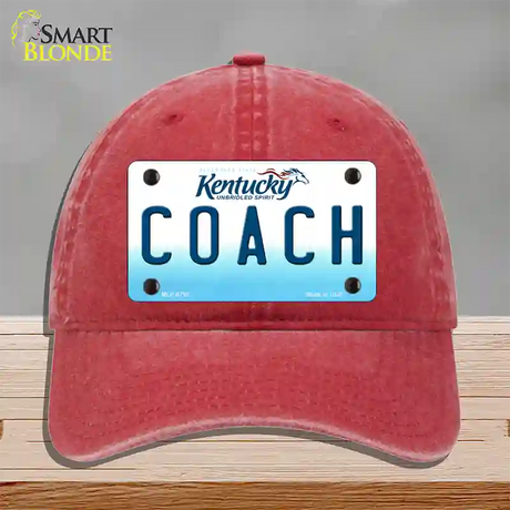 Coach Kentucky Novelty License Plate Hat Unconstructed Cotton / Red