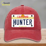 Hunter California Novelty License Plate Hat Unconstructed Cotton / Red