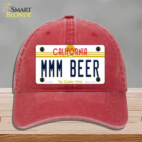 MMM Beer California Novelty License Plate Hat Unconstructed Cotton / Red