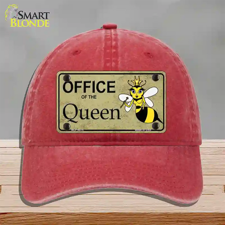 Office Of Queen Bee Novelty License Plate Hat Unconstructed Cotton / Red