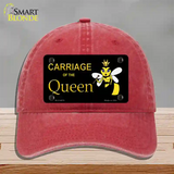 Carriage Of Queen Bee Novelty License Plate Hat Unconstructed Cotton / Red