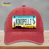 Arizona Kokopelli Novelty License Plate Hat Unconstructed Cotton / Red