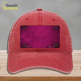 Pink Oil Rubbed Solid Novelty License Plate Hat Unconstructed Cotton / Red