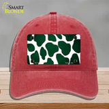 Green White Giraffe Oil Rubbed Novelty License Plate Hat Unconstructed Cotton / Red