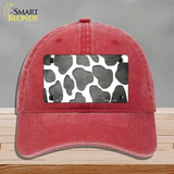 Gray White Giraffe Oil Rubbed Novelty License Plate Hat Unconstructed Cotton / Red