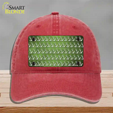 Lime Green White Anchor Oil Rubbed Novelty License Plate Hat Unconstructed Cotton / Red