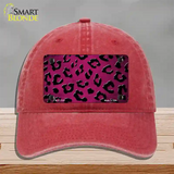 Pink Black Cheetah Oil Rubbed Novelty License Plate Hat Unconstructed Cotton / Red