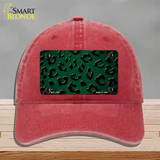 Green Black Cheetah Oil Rubbed Novelty License Plate Hat Unconstructed Cotton / Red