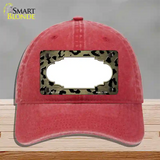 Gold Black Cheetah Scallop Oil Rubbed Novelty License Plate Hat Unconstructed Cotton / Red