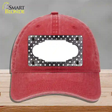 Black White Small Dots Scallop Oil Rubbed Novelty License Plate Hat Unconstructed Cotton / Red