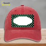 Green White Small Dots Scallop Oil Rubbed Novelty License Plate Hat Unconstructed Cotton / Red