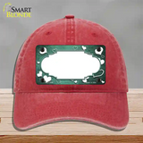 Mint White Love Scallop Oil Rubbed Novelty License Plate Hat Unconstructed Cotton / Red