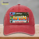 Ku uipo Hawaii State Novelty License Plate Hat Unconstructed Cotton / Red